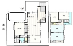 ６ＬＤＫですが、１階の洋室はドアが２か所ありますので、仕切って２部屋にできます。